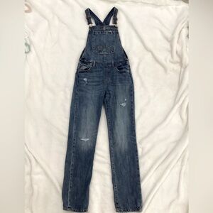 Gap girl’s distressed overalls XL